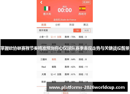 掌握欧协联赛程节奏精准预测你心仪球队赛季表现走势与关键战役前景
